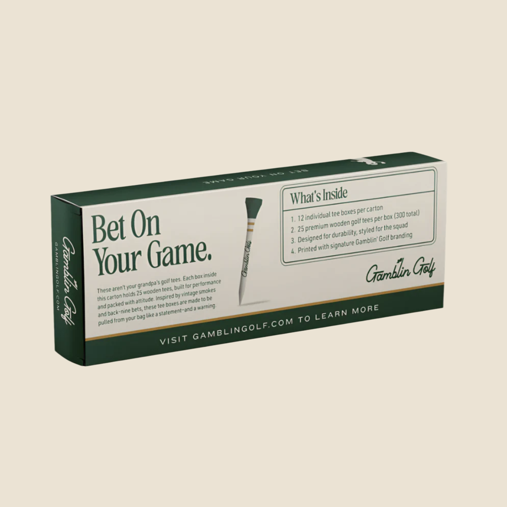 Gamblin Golf Wooden Tee Carton