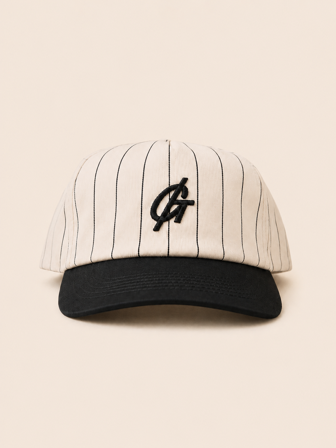 The Pinstripe Monogram Cap