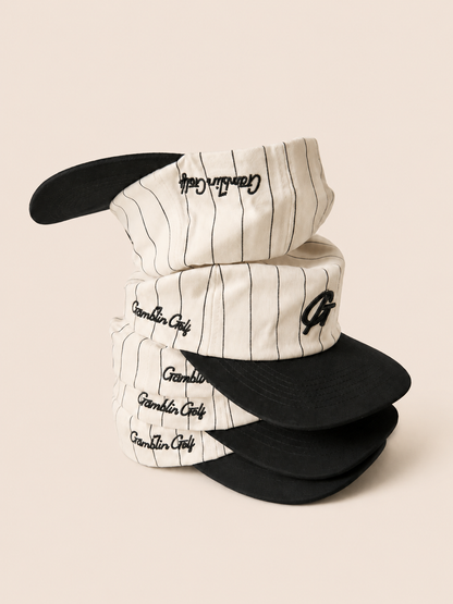 The Pinstripe Monogram Cap