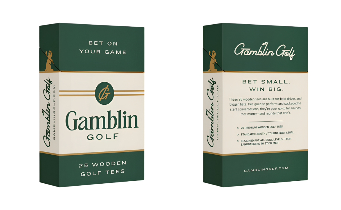 Gamblin Golf Premium Wooden Tees – 25 Pack