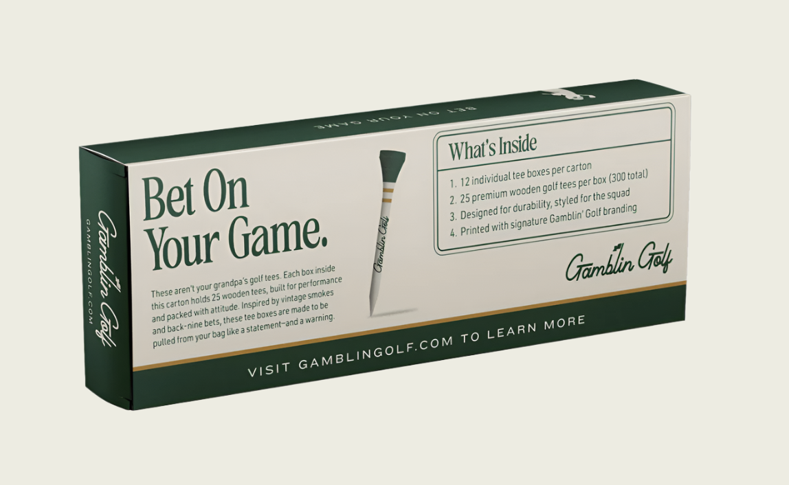 Gamblin Golf Wooden Tee Carton